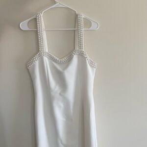Oddmuse White Pearl Midi Dress